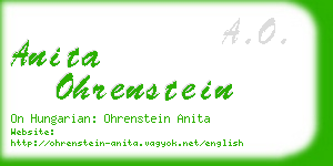 anita ohrenstein business card